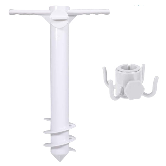 3/5 Spin Umbrella Ground Anchor Soporte de parasol ajustable para arena suelo hierba