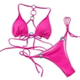 thumbnail image 1 of YDLCAFD Easter Ladies Swimsuit Bikini Triangle Tube Top Solid Color Sexy Two Piece Swimsuit, 1 of 8