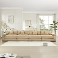 thumbnail image 2 of FFH Modular Sectional Sofa, 167.6" Oversized Comfy Cloud Couch, Deep Seat Corduroy Modular Sofa, Sectional Couches for Living Room, Camel, 2 of 16