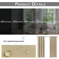 thumbnail image 4 of DONGPAI Outdoor Curtains for Patio 52 x 96 Inch Waterproof Grommet Light Blocking Curtain, Beige, 2 Panels, 4 of 7