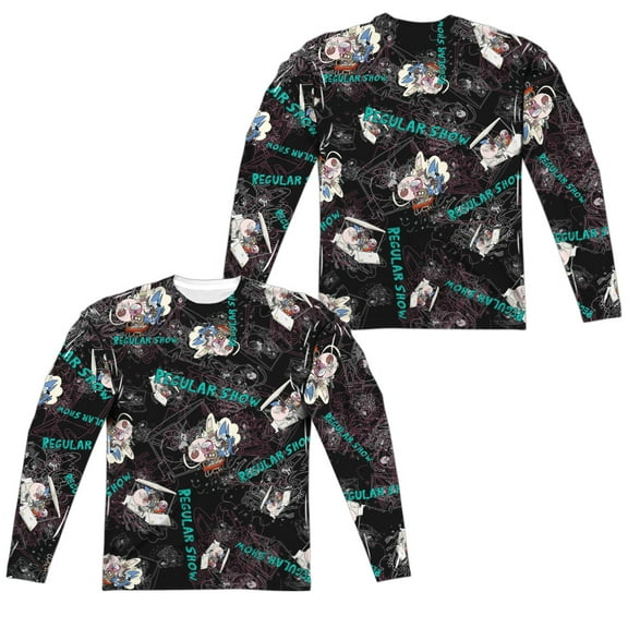 Regular Show - Golf Cart Ride (Front/Back Print) - Regular Fit Long Sleeve Shirt - Small