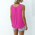 thumbnail image 5 of Qiopertar Women's Tank Tops Flowy Round Neck Sleeveless Solid Casual Loose Summer Tops Hot Pink XL, 5 of 7
