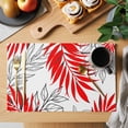 thumbnail image 2 of Red Leaves Placemats Set of 4, Abstract Modern Geometric Lines Simple Art Placemats for Dining Table, Place Mats for Kitchen Tabletop, Waterproof Wipeable Dining Table Mats Set, 2 of 9