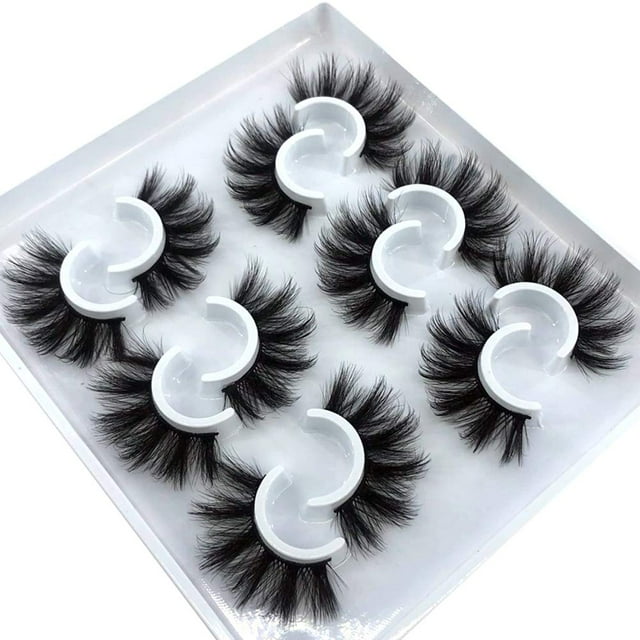 Pestañas postizas HBZGTLAD, 6 pares, visón sintético 3D, color natural
