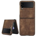 thumbnail image 2 of TECH CIRCLE for Samsung Galaxy Z Flip 4 6.7" 2022 Folding Case, Lightweight Premium PU Leather Heavy Duty Full Body Protective Case for Samsung Z Flip 4 Ladies & Women & Men, Brown, 2 of 8