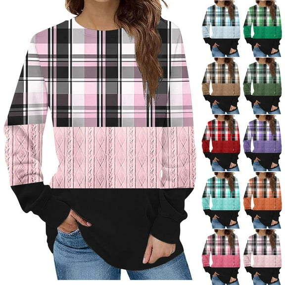 Ashirexll Crewneck Sweatshirts Women, Fall Sweatshirts for Women, Fashion Ladies' Casual Long Sleeve Round Neck Printed Sweatshirt Blouse