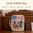 thumbnail image 6 of ZUXONGSY American Flag Horse Print Bible Case for Women Quilted Bible Bag Stylish Handbag with Multiple Pockets Carrying Book Case for Religious, 6 of 7