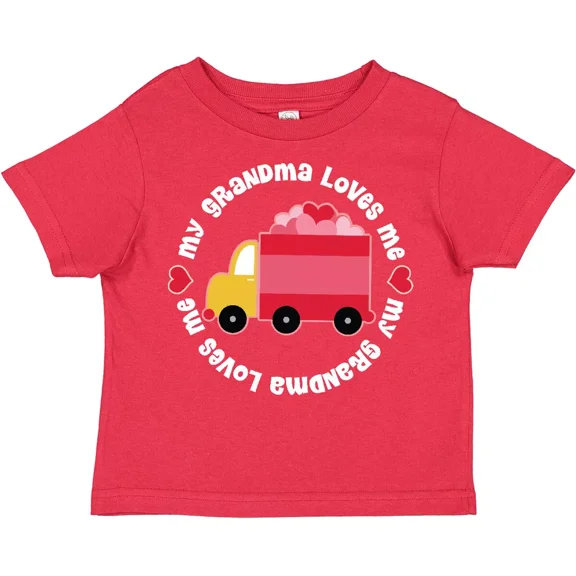 Bella Canvas Grandma Loves Me Valentine Truck Kids Toddler Shirt Valentines Day Toddler Shirt