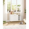 thumbnail image 2 of Cat Litter Box Enclosure, Hidden Litter Box Furniture, Storage Cabinet Bench for Living Room, White, 2 of 7