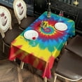 thumbnail image 2 of Colorful Tie Dye Mandala Pattern Rectangle Tablecloth 60"x102",Waterproof Polyester Rectangle Table Cloth, Wipeable Spillproof Polyester Tablecloth for Dining, Camping, Indoor and Outdoor, 2 of 5