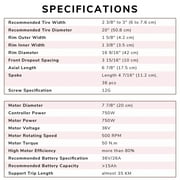 Yescom Electric Bike Conversion Kit Front Wheel 20 E-Bike Conversion Kit 36V 750W Ebike Wheel Kit