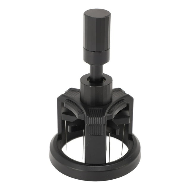 Hand Needle Type Distribution Tool Rotating Magnetic Needle Coffee Distributor, Anti Slip Grip Stainless Steel Stirrer, Versatile Tool with Dosing Funnel and Stand for Barista