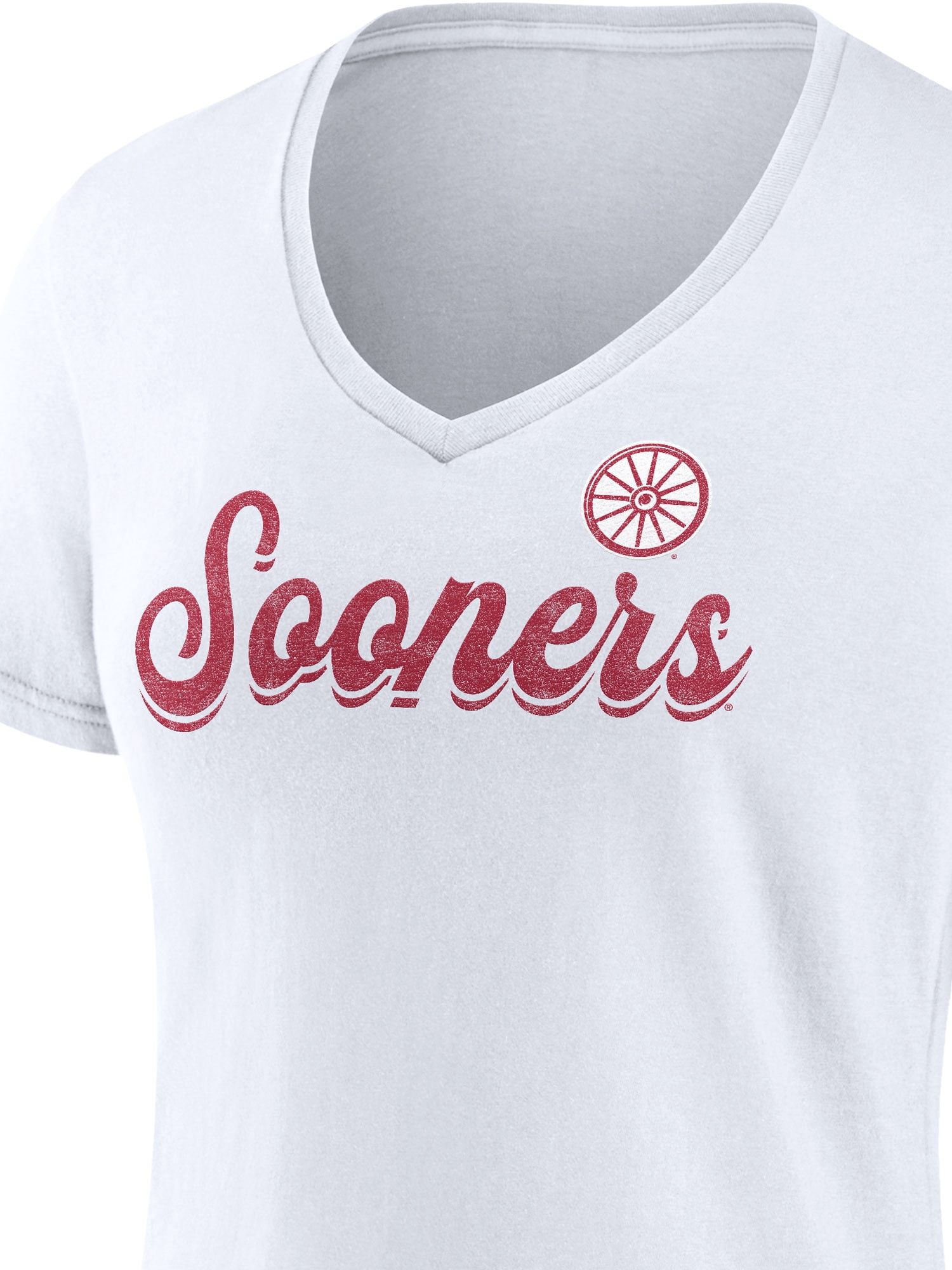 NCAA Oklahoma Sooners Women's Cotton White Short Sleeve T-Shirt