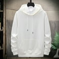 thumbnail image 2 of TFEOQRY Men's Hoodie Sweatshirt Long Sleeve Pullover Drawstring Pocketed Casual Daily Sports Streetwear Top White, 2 of 9