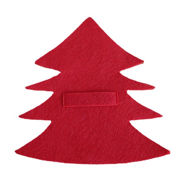 Monstrate 4 unidades/juego de vajilla para árbol de Navidad, bolsa de almacenamiento, bolsa para cubiertos, decoración, tenedor en efectivo, Kits de decoración para fiestas Rojo