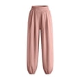 thumbnail image 7 of Lenpel Pleated Pants for Women Stretch High Waist Joggers with Pockets Casual Lightweight Workout Running Sweatpants, 7 of 7