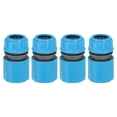 thumbnail image 1 of Conector de reparación de manguera Uxcell de 1/2" 4 Pcs, extensor, conectores de manguera de jardín de plástico, azul para exteriores, 1 of 6