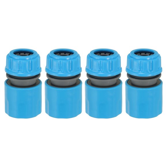 Conector de reparación de manguera Uxcell de 1/2" 4 Pcs, extensor, conectores de manguera de jardín de plástico, azul para exteriores