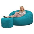thumbnail image 1 of Ultimate Sack 5 Foot Foam Filled Suede Bean Bag Chair with Footstool, Teal, 1 of 8