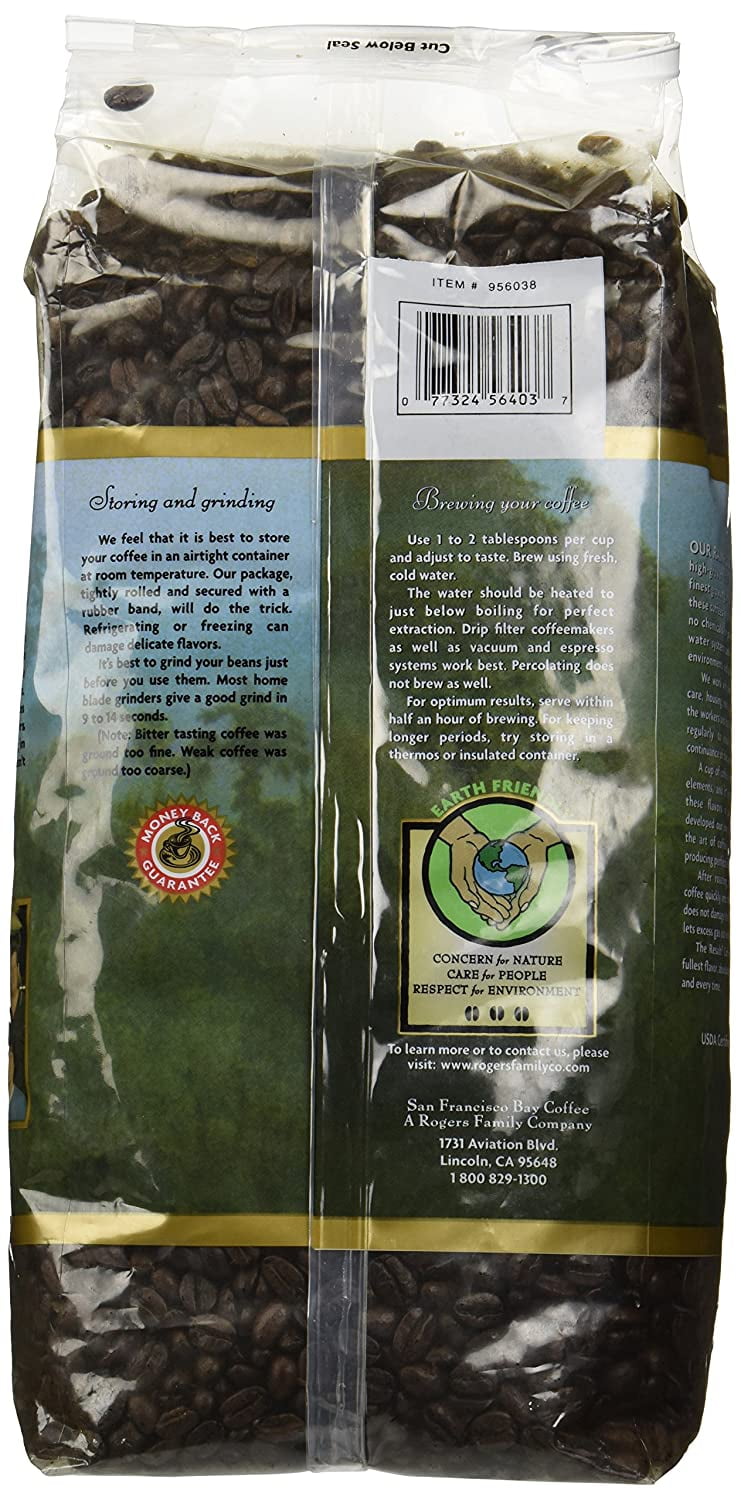 San Francisco Bay 100% Organic Coffee Rainforest Blend Whole Bean 3 Lbs