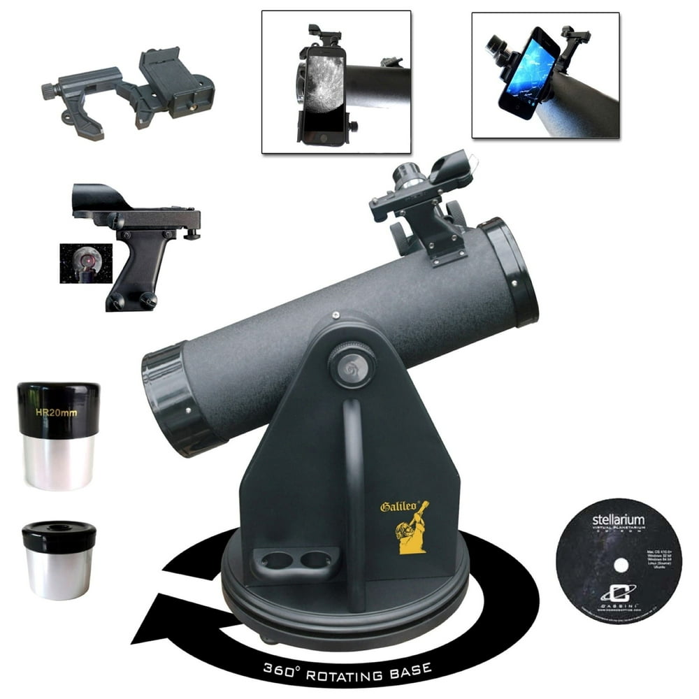 Galileo TableTop Dobsonian Telescope with SmartPhone Adapter Walmart