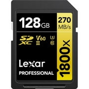 Lexar Professional GOLD Series 1800x SDXC UHS-II Memory Card , 128 GB