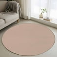 thumbnail image 2 of Warm Beige Large Area Rugs for Bedroom Living Room, Soft Non Slip Carpet Bedside Rug, Solid Color Farmhouse Beige Round Floor Cover Kitchen Accent Rug 3.3' for Dining Room/Office, 2 of 9