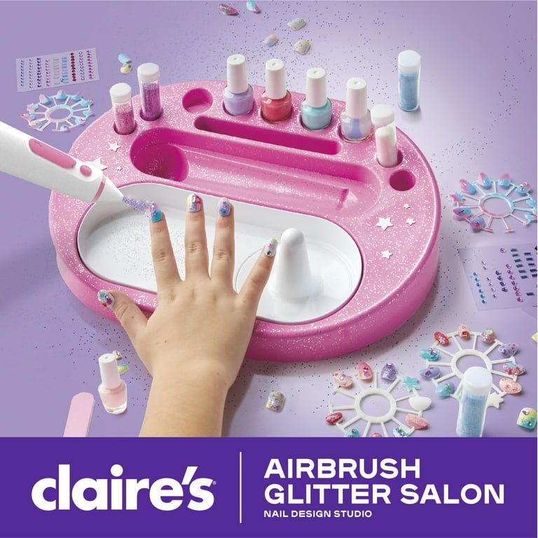 Claire's® Airbrush Glitter Nail Design Studio, Kids Nail Art Kit