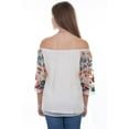 thumbnail image 2 of Scully HC447-IVO-XXL Womens 100 Percent Viscose Floral Garden Short Sleeve Blouse, Ivory - 2XL, 2 of 2