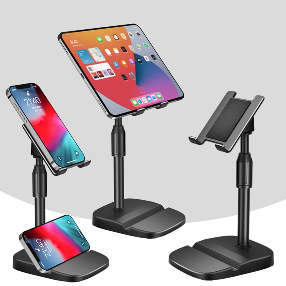 Adjustable Desktop Microphone Stand Holder Mic Clip Phone Bracket with Base