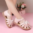 thumbnail image 4 of Caqnni Jelly Sandals for Girls,Closed Toe Princess Summer Dress Shoes Fisherman Gladiator Water Beach Flat Sandals for Toddler/Little Kid/Big Kid Toddler Girl Sandals, 4 of 9