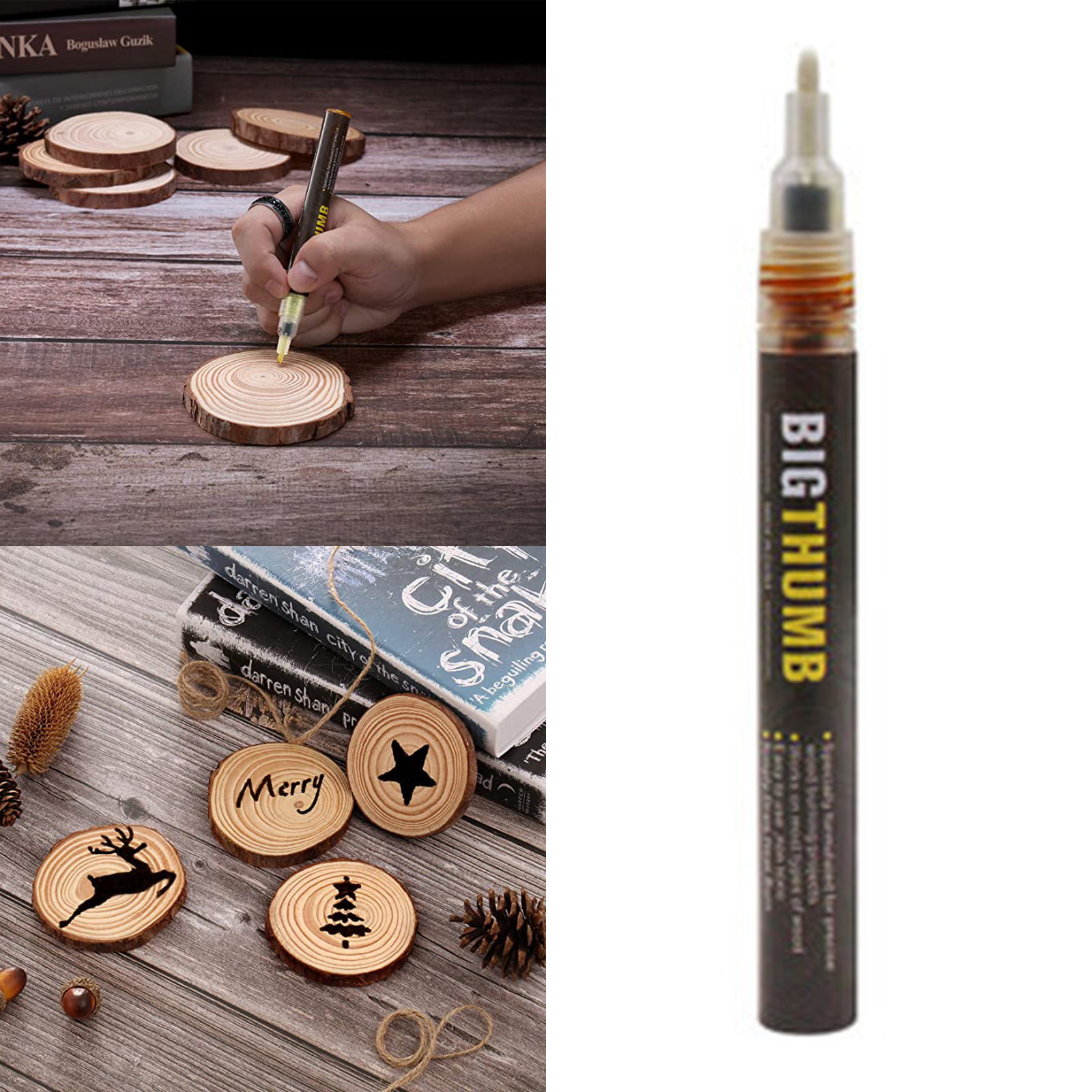 Wood Burning Pen Marker - High Density Scorch Pen for Wood Burning | 3 Pen  Markers DIY Pyrography Pen Craft Wooden Marker Pen for Artists Students
