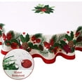 thumbnail image 3 of Round Christmas Tablecloth, Round Outdoor Christmas Table Cloth 60 Inch, Xmas Winter Holiday Banquet Tablecloth Flower Decorations Christmas Table Decor Indoor for Home, 3 of 5