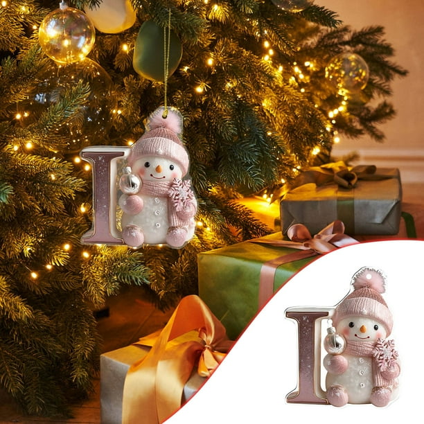 26 English Letter Christmas Ornament Christmas Tree Decoration 2D Acrylic Decoration Car Rearview Mirror Ornament
