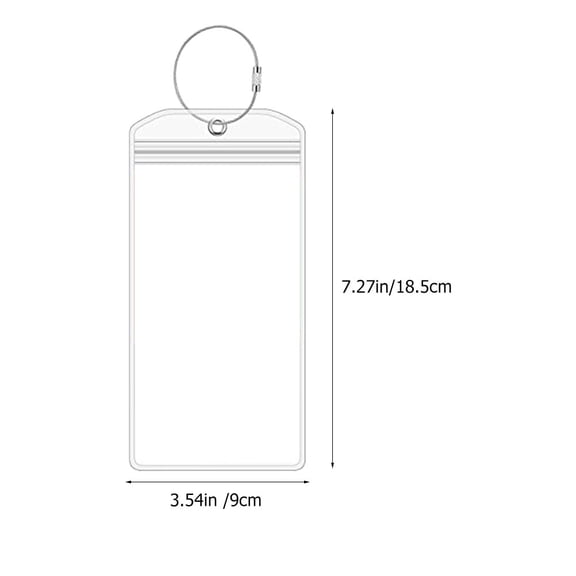 SHOWERORO 6Pcs Clear PVC Suitcase Tags with Loop for Travel Bags and Luggage