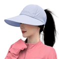 thumbnail image 4 of Women Wide Brim Ponytail Sun Hat Large‑Brim Hollow Top UV Protection Visor Cap Lightweight Outdoor Running Travel Head‑Accessory, 4 of 4