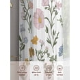 thumbnail image 6 of Colored Plant Sheer Curtains 45 inches Long 2 Panels Set Flowers Leaf Butterfly Tiers Sheers Rod Pocket Small Window Short Curtains for Kitchen Cafe, Each 52" W x 45" L, 6 of 7