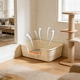 thumbnail image 4 of Semi-Enclosed Litter Box for Cats, Large Cat Litter Box with Odor Control and Anti Splash Design, High Sided Open Breathable Pet Toilet(White), 4 of 6