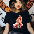 thumbnail image 3 of Pray Without Ceasing T-Shirt, Christian Prayer Graphic Tee for Women, Black, Size 2XL, 3 of 6