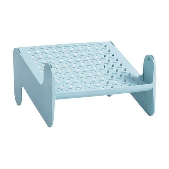 Qocolhg Shoe Rack For Front Door Entrance, Shoe Racks Stackable Shoe Storage Rack Hollow Pattern Footwear Organizer Holder for Home Bedroom Dormitory Closet Non Slipping Shoes Racks (Light Blue)