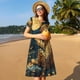 thumbnail image 4 of Easygdp Leopard Reading Tarot Cards para Vestido Transpirable de Mujer, Vestido Suelto de Manga Corta con Pliegues y Bolsillos para el Verano, 4 of 6