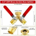 thumbnail image 2 of Brass Garden Hose Splitter With Long Handle Washing Machine Hose Connector, 2 of 4