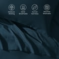 thumbnail image 5 of Sleep Zone Nanotex Super Soft Cooling Queen Bed Sheets Set 4 Piece - Easy Care Fitted Flat Sheet & Pillowcase Sets - Wrinkle Free, Fade Resistant, Deep Pocket 16" (Navy Blue, Queen), 5 of 6