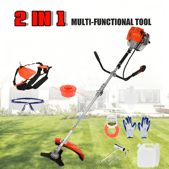 Floseru 52cc Weed Eater Gas Powered, 2 in 1 Gas String Trimmer, Weed Wacker, Heavy Duty Weed Wacker, Upgraded 2200w/8500rpm Engine Brush Cutter, 3 Days Delivery from USA