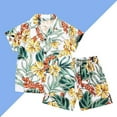 thumbnail image 2 of Toddler Boy Summer Outfit for 3-5 Years Baby Boy Girls Toddler Summer Outfit Waffle Striped Short Sleeve T-shirt Elastic Waist Shorts 2 Piece Short Set Gift,A1-Light Green, 2 of 8