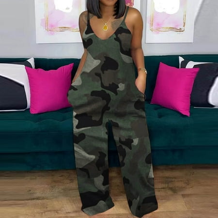 

Vedolay Jumpsuit For Women Women s Jumpsuit Long Sleeve Knit Sweater Rompers Deep V Neck Button Down Onesie Loungewear Outfits Camouflage M