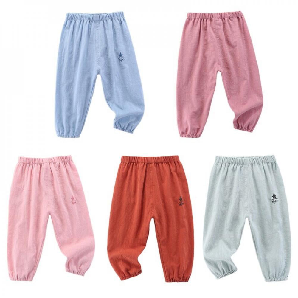 Fabal Toddler Kid Baby Boys Girls Solid Anti-Mosquito Casual Long Pants Trousers