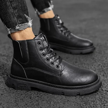 

Men‘s Fashion Faux Leather Casual Lace-up Boots