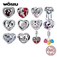 thumbnail image 2 of WOSTU Real 925 Sterling Silver Heart Pendents Gifts Charms Beads Fit Original DIY Bracelet Necklace Mother's Day Jewelry for Mom Gao Jinjia LED, 2 of 2
