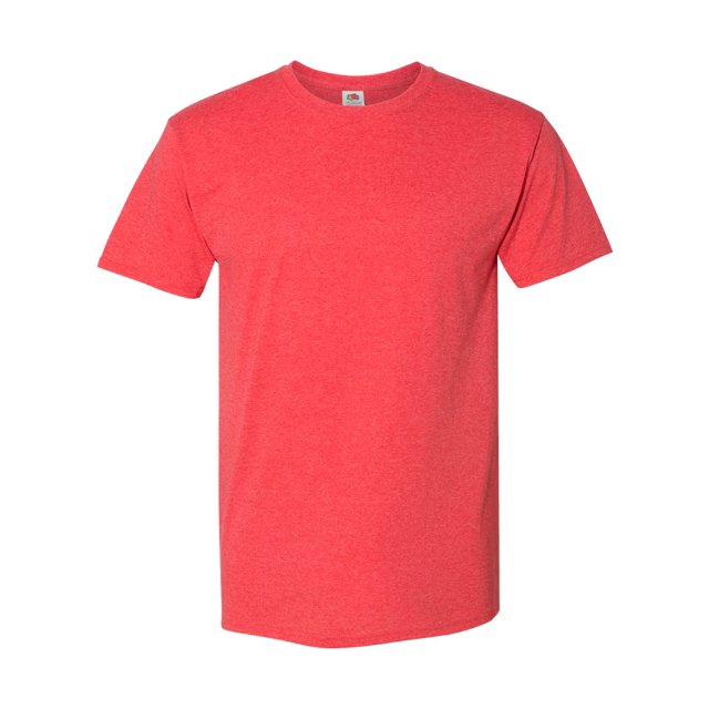 Fruit Of The Loom T-Shirt à Manches Courtes en Coton HD pour Hommes, TG, Rouge Ardent Chiné